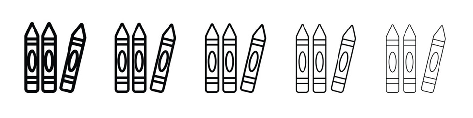 Crayon icon vector in editable stroke linear pictogram