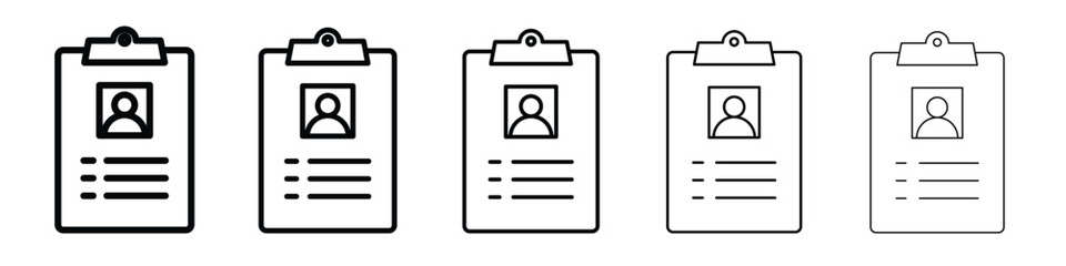 Curriculum icon vector in editable stroke linear pictogram