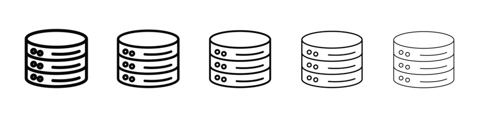 Cylinder database icon vector in editable stroke linear pictogram