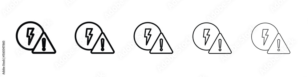 Poster electric problem icon vector in editable stroke linear pictogram