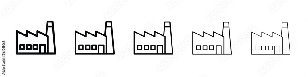 Poster factory icon vector in editable stroke linear pictogram