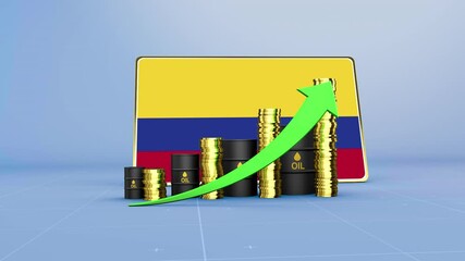 Colombia Oil Revenue Growth 3D Economic Infographic for Energy Sector - Powered by Adobe