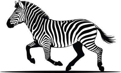 Vector black silhouette of a animals on a white background