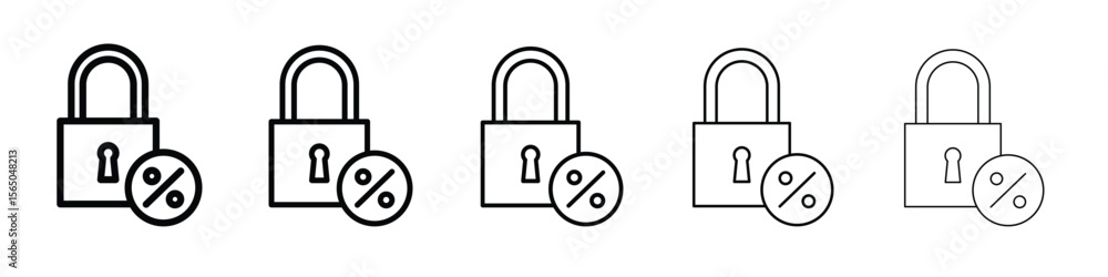 Poster fixed rate mortgage icon vector in editable stroke linear pictogram