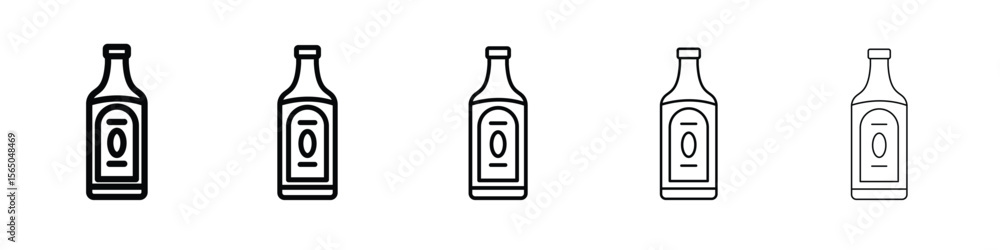 Poster gin icon vector in editable stroke linear pictogram