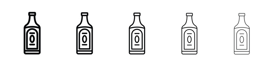 Gin icon vector in editable stroke linear pictogram
