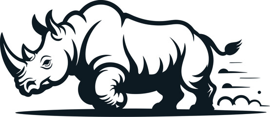 Vector black silhouette of a animals on a white background