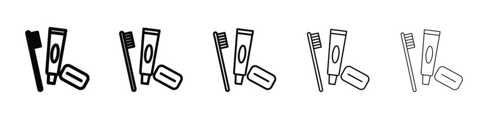 hygiene kit icon vector in editable stroke linear pictogram
