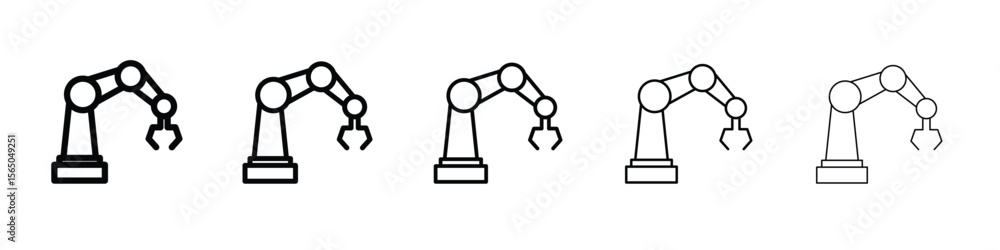 Poster industrial robot icon vector in editable stroke linear pictogram