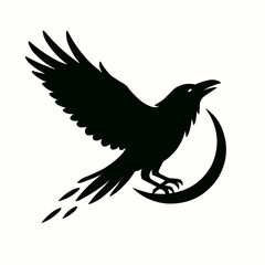 Fototapeta premium A soaring dove of peace vector silhouette with outstretched wings symbolizes freedom and nature