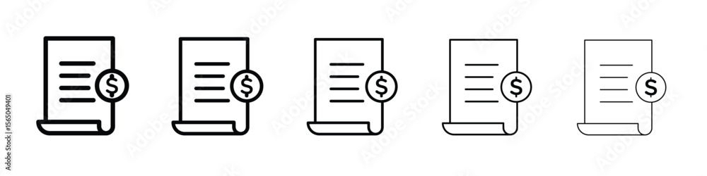 Poster invoice icon vector in editable stroke linear pictogram