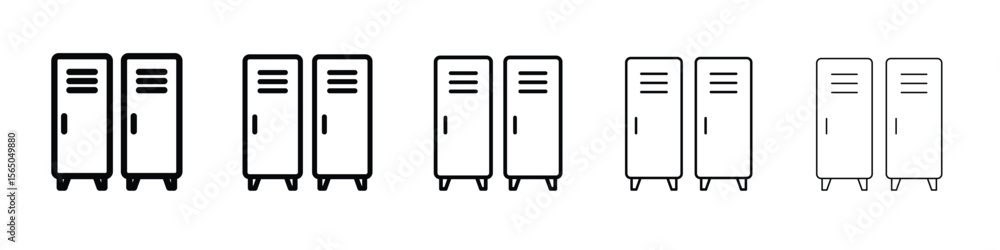 Poster locker icon vector in editable stroke linear pictogram