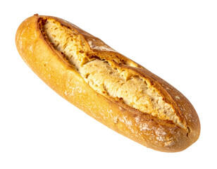 Fresh baked baguette bread loaf crusty bread food bakery delicious on transparent background