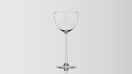 Illustration of glass cup, isolated on white background.