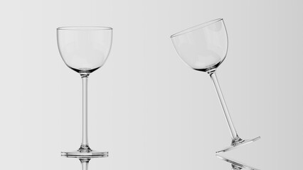 Illustration of glass cup, isolated on white background.