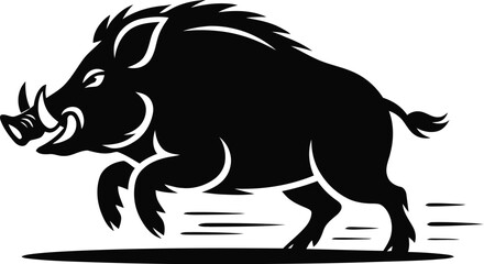 Vector black silhouette of a animals on a white background