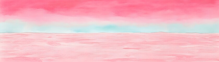 Pastel pink and teal landscape painting.