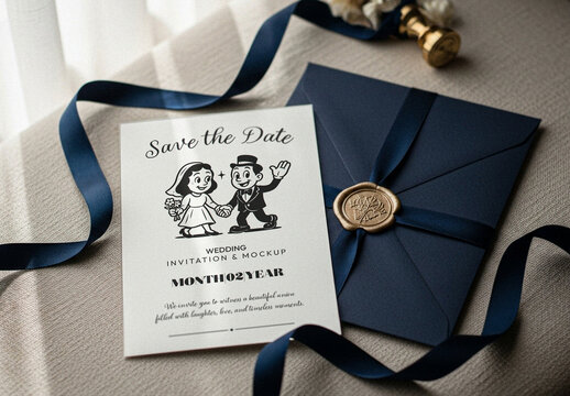 Wedding Invitation Card Mockup