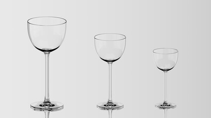 Illustration of glass cup, isolated on white background.