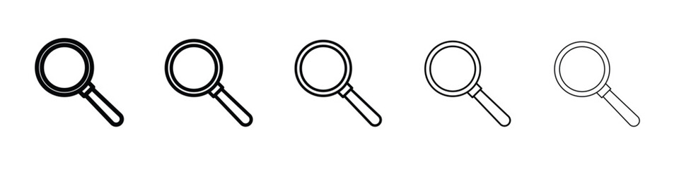 Magnifying glass icon vector in editable stroke linear pictogram