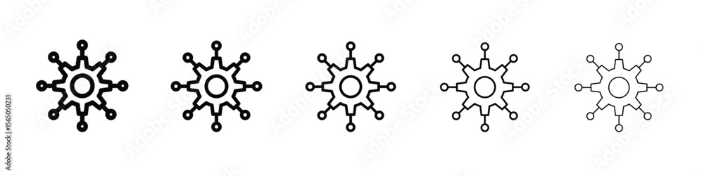 Aufkleber microservices icon vector in editable stroke linear pictogram