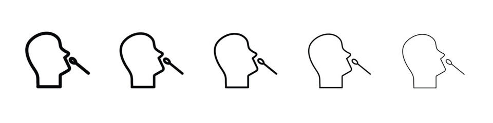 Nasal swab icon vector in editable stroke linear pictogram