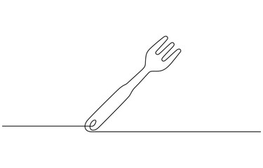 Knife, spoon and fork continuous one line drawing and isolated world food day outline vector, Dining table line art vector illustration with transparent background editable stroke.