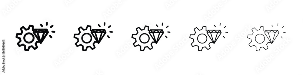 Poster operational excellence icon vector in editable stroke linear pictogram