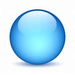 Glossy Blue Sphere on White Background