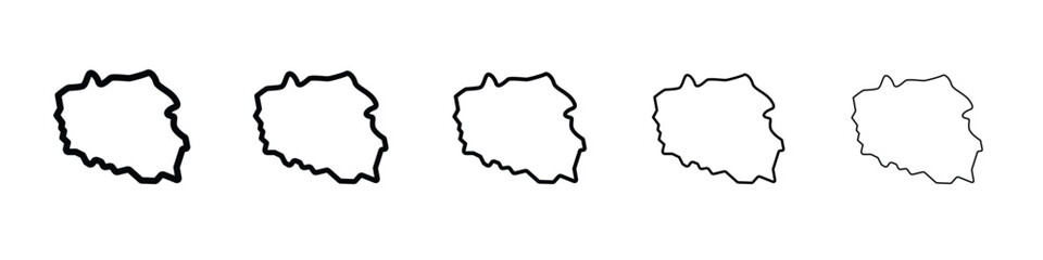 Poland icon vector in editable stroke linear pictogram