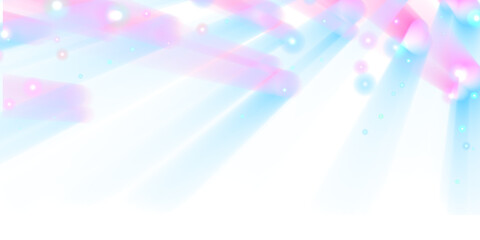 Blurred blue and pink overlay effect, contrast rays effect and lens flare reflection on transparent background with sparkling stars.