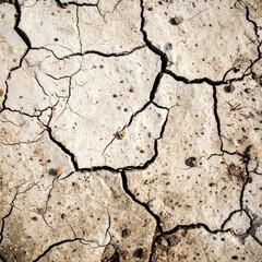 Obraz premium Cracked Dry Soil Texture: Arid Land Surface