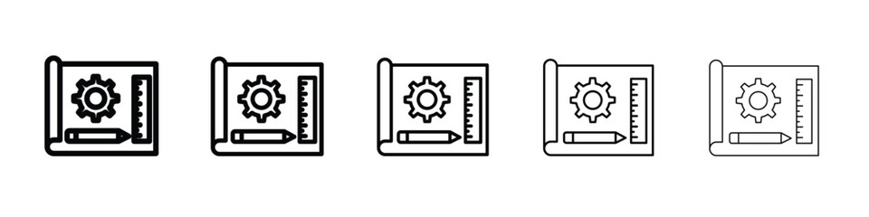 Prototyping icon vector in editable stroke linear pictogram