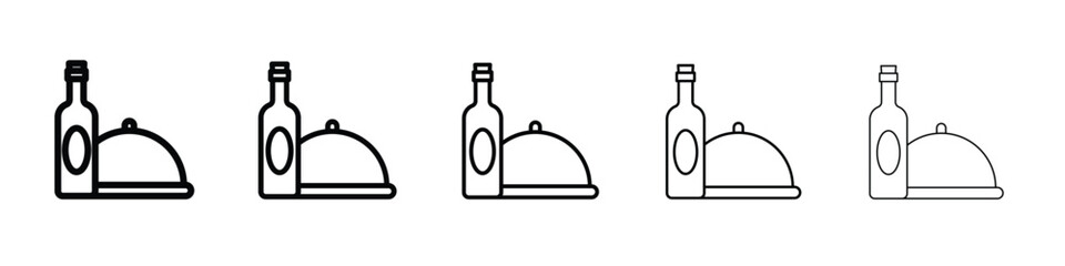 Room service icon vector in editable stroke linear pictogram