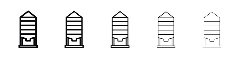 Silo icon vector in editable stroke linear pictogram