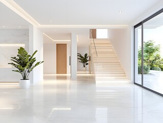 Obraz premium Minimalist White Floor in Modern Setting