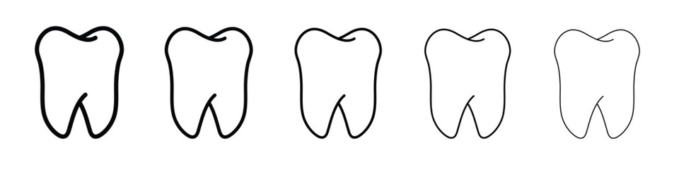 Tooth icon vector in editable stroke linear pictogram