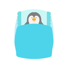 ペンギンと布団　イラスト