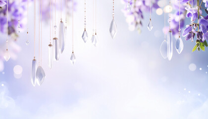 藤の花とクリスタルが揺れる優雅な装飾