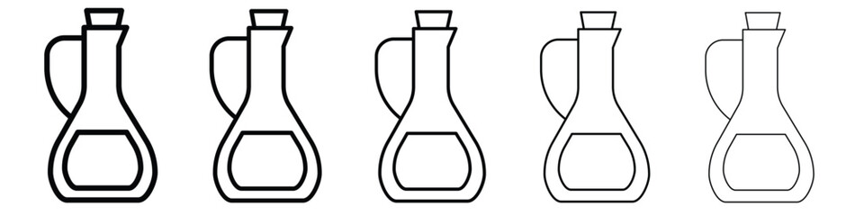 Vinegar icon vector in editable stroke linear pictogram
