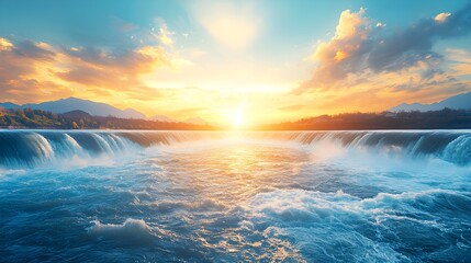 Serene Sunset Over Vast Water