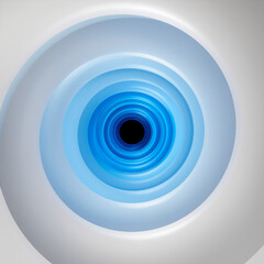 Abstract digital tunnel effect with concentric lines in blue and white gradient, clean motion illusion, Ultra 4K.
