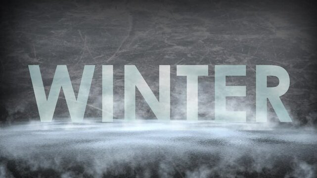 iced letters shining on ice