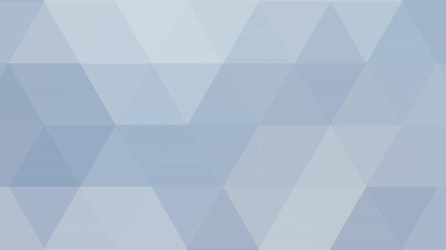 Seamless looping animation of soft blue geometric triangles creating a modern abstract polygonal background. Perfect for corporate videos, tech presentations, and stylish motion graphic projects.