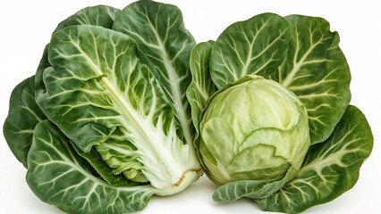 Fototapeta premium Vibrant watercolor cabbage painting on white background
