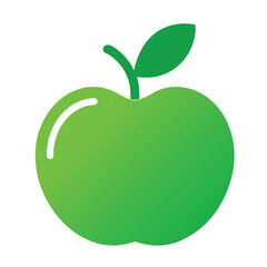 Green apple on white background