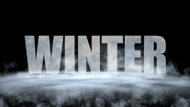 winter letters frozen in the cold darkness