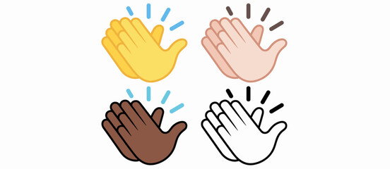 Clapping hands emojis of various skin tones expressing appreciation and agreement.
