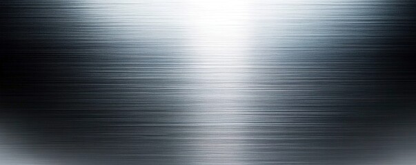 A close-up of a brushed metal surface showing fine horizontal lines and a reflective, silver-gray texture.