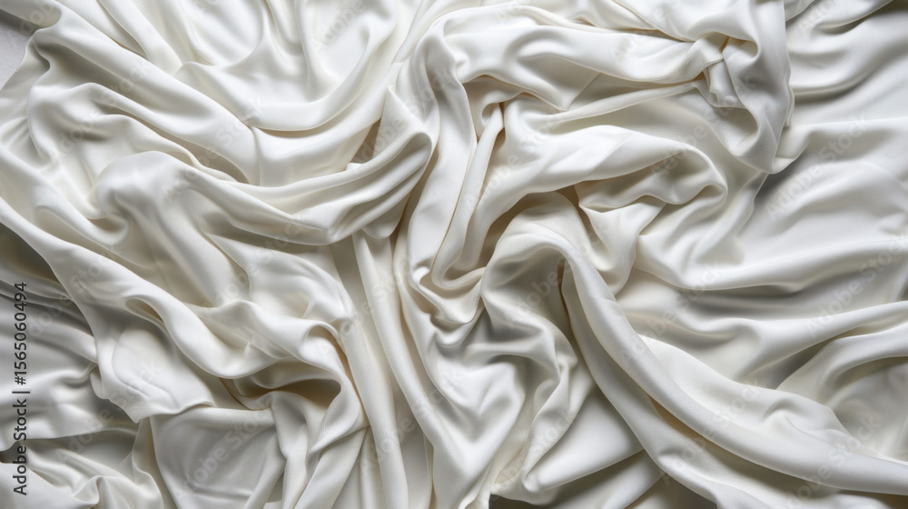 Poster luxurious flowing textile in soft white tones, creating elegant and minimalistic appearance. smooth 